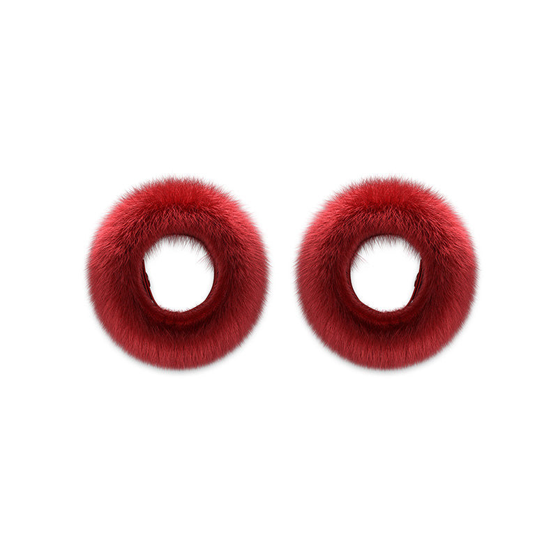 Fur Cuffs - Red